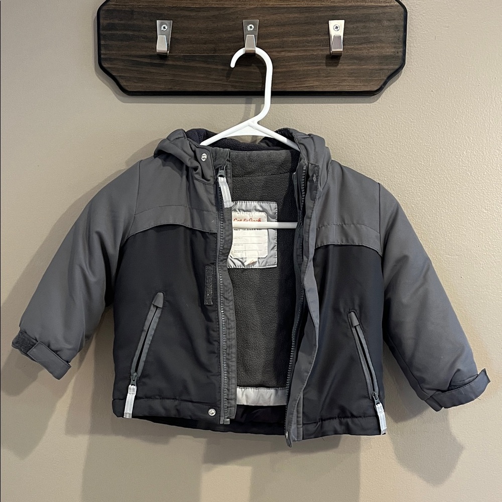 Cat & Jack Two-Tone Gray Kids 2-in-1 Puffer Jacket with Inner Shell 2T